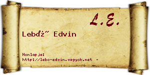 Lebó Edvin névjegykártya